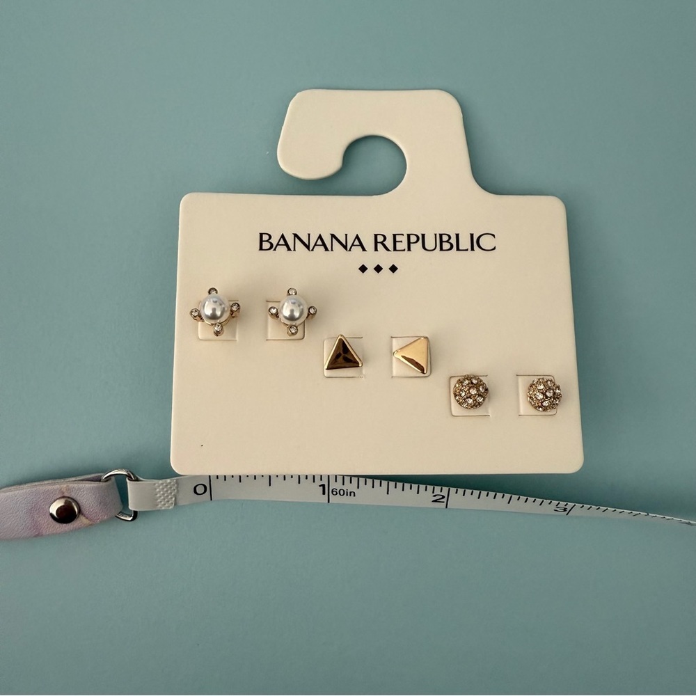 Banana Republic Factory-Earring-Set-Lot-Bundle-Gold-Tortoiseshell-Hoops-Studs - Picture 4 of 8